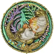 Kirks Folly Snuggling Otters Treasure Trinket Box (Goldtone)