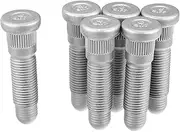 X AUTOHAUX 6pcs Long Serrated Wheel Studs M14x1.5 Multi-Purpose Stud 11588810 for Chevrolet Silverado 3500 HD 2007-2010 Silver Tone