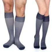 Dr. Comfort Rejuva Herringbone Knee High Sock 20-30mmHg Marine Large