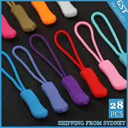 28pcs Zipper Pulls Zipper Pullers Replacement Broken Zip Cord Puller Mixed Color
