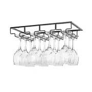 FOMANSH Wine Glass Rack Under Cabinet - Stemware Holder Metal Wine Glass Orga...