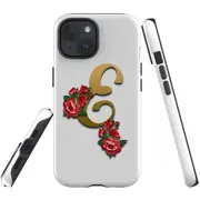 For iPhone 15 Plus Case, Shielding Cover, Letter E