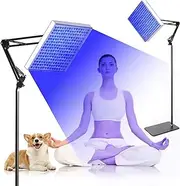 45W Tanning Lamp for Body and Face with 225pcs Led Lamps and Adjustable Height Stand, 660nm + 850nm, for Antique Bronze Skin, Home Sunbathing Self Tanning Device