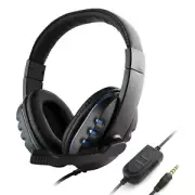 3.5mm Wired Gaming Headphones Over Ear Headset Noise Canceling I8H6