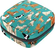 Period Bag,Sanitary Napkin Storage Bag,Dog Print Green Background.,Tampon Bag for Purse