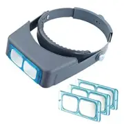 Headband Magnifier Double Lens Head-Mounted Reading 1.5x-3.5x - Optical Glass