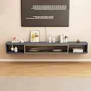 Floating Wall Mounted TV Cabinet Console - Multimedia Storage Display Shelf for Bedroom, Living Room, Office, Media Room - Wall Unit Decor Shelf TV Bracket Goods Rack