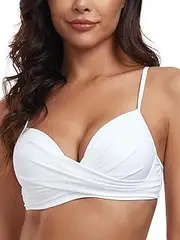 [RELLECIGA] Women's Push Up Bikini Top Twist Front Underwire Bathing Suit Tops