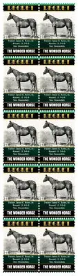REGRET HORSE RACING CHAMPION STRIP OF 10 MINT VIGNETTE STAMPS #3
