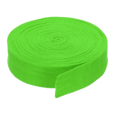 1.2"(3cm) 10 Yards Cotton Twill Tape Ribbon Bias Binding Tape Fluorescent Green