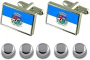 [Select Gifts] Shirt Dress Studs Sumidouro City Rio de Janeiro State Flag Cufflinks