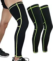 [POKEAT] 2Pcs Lengthen Compression Leg Warmers Basketball Football Cycling Socks Knee Calf Knee Pads Men Women