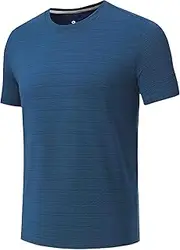 [Aosufei] Men's Quick Dry Breathable Running T-Shirt Lightweight Dry-Fit Workout T-Shirt Crew Neck Stretch Athletic T-Shirts