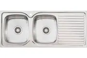 Oliveri Endeavour Double Left Hand Bowl Inset Sink With Drainer EE71