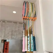 Tennis Racket Storage Rack, Wall-Mounted Badminton Racket Rack Can Hold 6 Racks Bearing 25kg, for Tennis Rackets Badminton Rackets