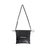 Balenciaga Logo Printed Drawstring Crossbody Bag One size Black/White