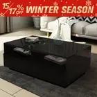 High Gloss Modern Coffee Table 4 Drawer Storage Shelf Home Wooden Furniture New