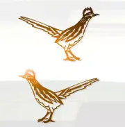 RoadRunner Road Runner New Mexican Birds (2) 9"x6" COPPER Decals Stickers Grafix