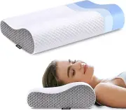 Neck Pillow Memory Foam for Pain Relief Bed Pillow for Sleeping, Ergonomic Ortho