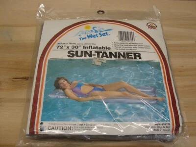 NOS VINTAGE 1983 INTEX SUN-TANNER INFLATABLE AIR MAT 72" X 30" POOL FLOAT