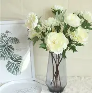 Artificial Moutan Peony Flowers Stem (Set of 3)