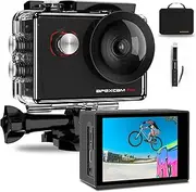 [Apexcam] Pro Action Cam 4K 20MP Sports Camera WiFi Underwater Camera 2.4G Remote Control Waterproof 40 m 2.0 Inch LCD Screen 170° Wide Angle with Two 1200 mAh Batteries External Microphone