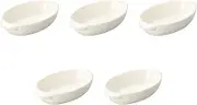Set of 5, Small White Oval Au Gratin [7.4 x 4.3 x 1.4 inches (18.7 x 11 x 3.6 cm)] | Setomonohonpo