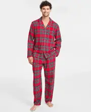 Family Pajamas Men's Brinkley Cotton Plaid Pajamas Set Multicolor 2XL