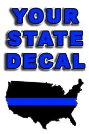 THIN BLUE LINE STATE DECAL 3" to 4"