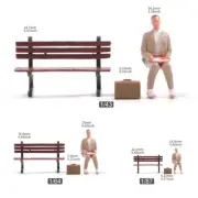 Resin 1/87 Scale Diorama Miniature Figures Man sitting on the bench Toys