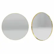Forme 800mm Brushed Gold Round Framed Mirror