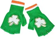 The Dreidel Company Irish Fingerless Gloves, One Size, Green, St. Patrick's Day Party Accessory, Costume Accessories, Party Favor (Single-Pack)
