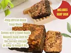 450g African Black Soap Organic Unrefined Hand Made in GHANA- with soap dish