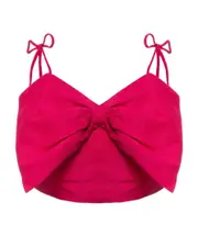 MSGM Bow Detailed Spaghetti Straps Top IT44 Red