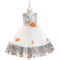 在飛比找蝦皮購物優惠-兒童禮服新款公主網紗花邊蓬蓬女童表演禮服洋裝童裝