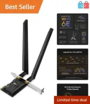 WiFi 6E & Bluetooth 5.3 PCIe Adapter - Enhanced Coverage & Security for PCs