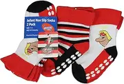 St Kilda Saints AFL Footy Baby Infant Nonslip Crew Socks 2 pk, 00-1