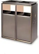 Outdoor Trash Can Outdoor Trash Can Double Barrel Square Metal Ashtray Column, Modern Household Commercial Large Trash Can (with Ashtray) Outside Garbage can