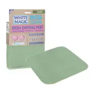 White Magic Dish/Bowl Drying Mat Kitchen Absorbent Pad Double Sided Cloth Olive