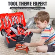 Kids Simulation Tool Set with Toy Drill Tool Box Pretend for Play Construction
