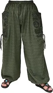 [Siamrose] Casual Baggy Yoga Lounge Pants Harem Pants Women Men with Adjustable Length 2 Big Pockets