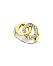 Lagos Two Tone Interlocking Diamond Statement Ring, 0.34 ct. t. w.