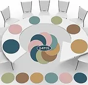 QOUBAI 24PCS 11.5'' Big Size Dry Erase Dots for Classroom Table Boho Removeable Circle Vinyl Sticker Spots Morandi Whiteboard Marker Wall Decals for Teacher Student Desk Kindergarten School Supplies