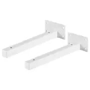 Floating Shelf Brackets, 2pcs 8"(200mm) Wall Mounted Shelf Supports, White