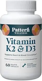 Vitamin K2 & D3 Supplement with Calcium - Pure Synergistic Complex - Whole Body & Bone Health - Healthy Immune Function Support - USA Manufactured - 60 Non-GMO Capsules