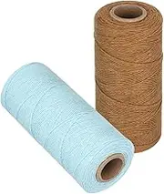 2 Rolls Pure Cotton Yarn, Knitting Warp Weaving Yarn Tensile Resistant 8/4 Warp, Weaving Loom Cotton Thread for Knit Carpets, Ribbons, Carpets, Blankets