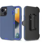 iPhone 13 Mini Compatible Case Cover With Belt Clip And Shockproof Robot Armor Hard Plastic - Navy