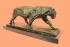 Rembrandt Bugatti Art Deco Leopards Bronze Sculpture Cubism Panthers Statue GIFT
