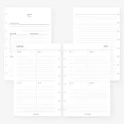 MAY PAPER CO. 2025/2026 Half Letter 2025 Week on Two Pages Weekly Planner Insert Agenda Refill for 8-Discs Notebook Levenger Circa Junior, Arc by Staples, TUL Junior 5.5 x 8.5 (Vertical Border Lined)