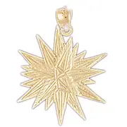 14K Gold Starburst Celestial Pendant